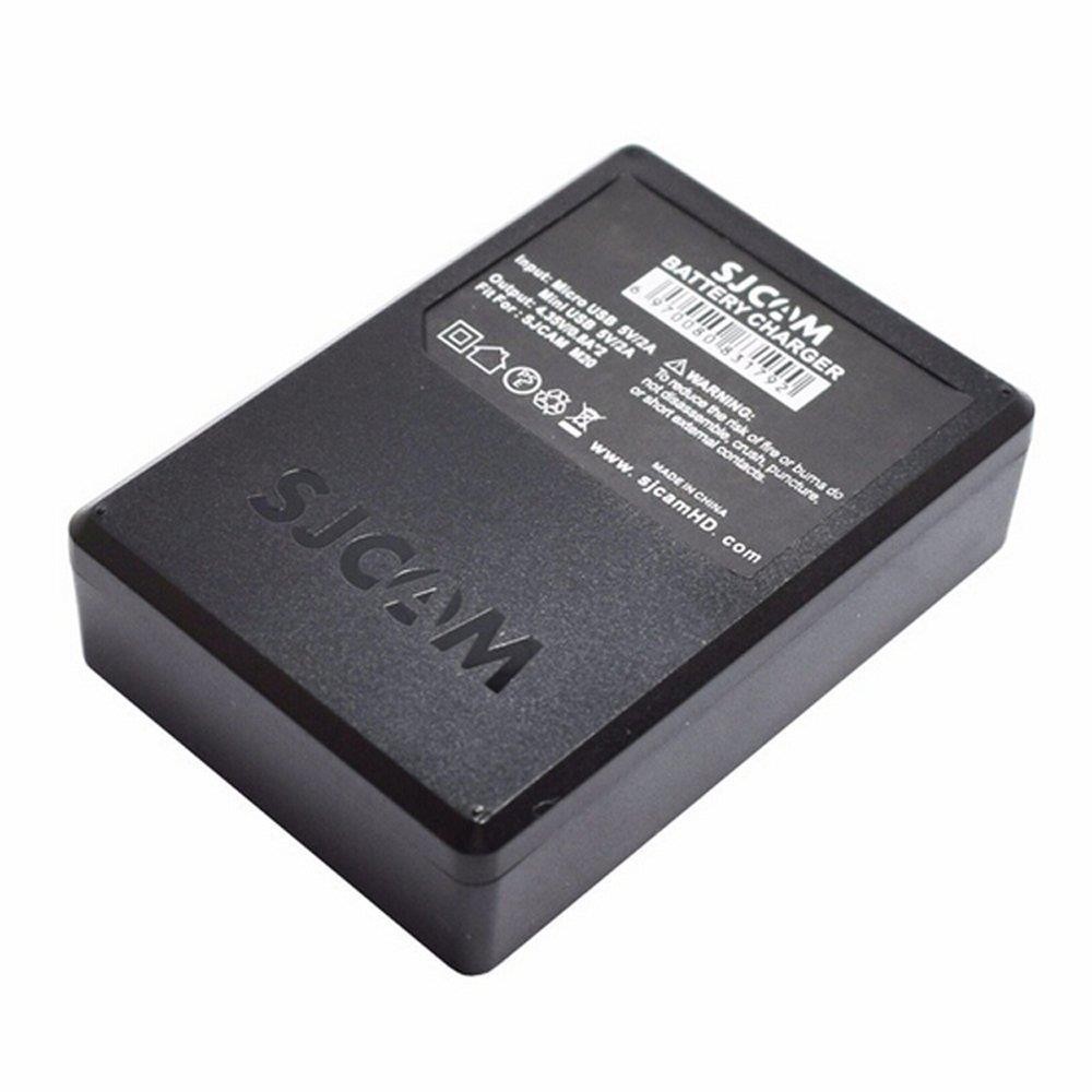 Chunzao 2x900mAh Backup Li-on Battery+Dual-slot Charger For SJCAM M20 WiFi Sport Camera