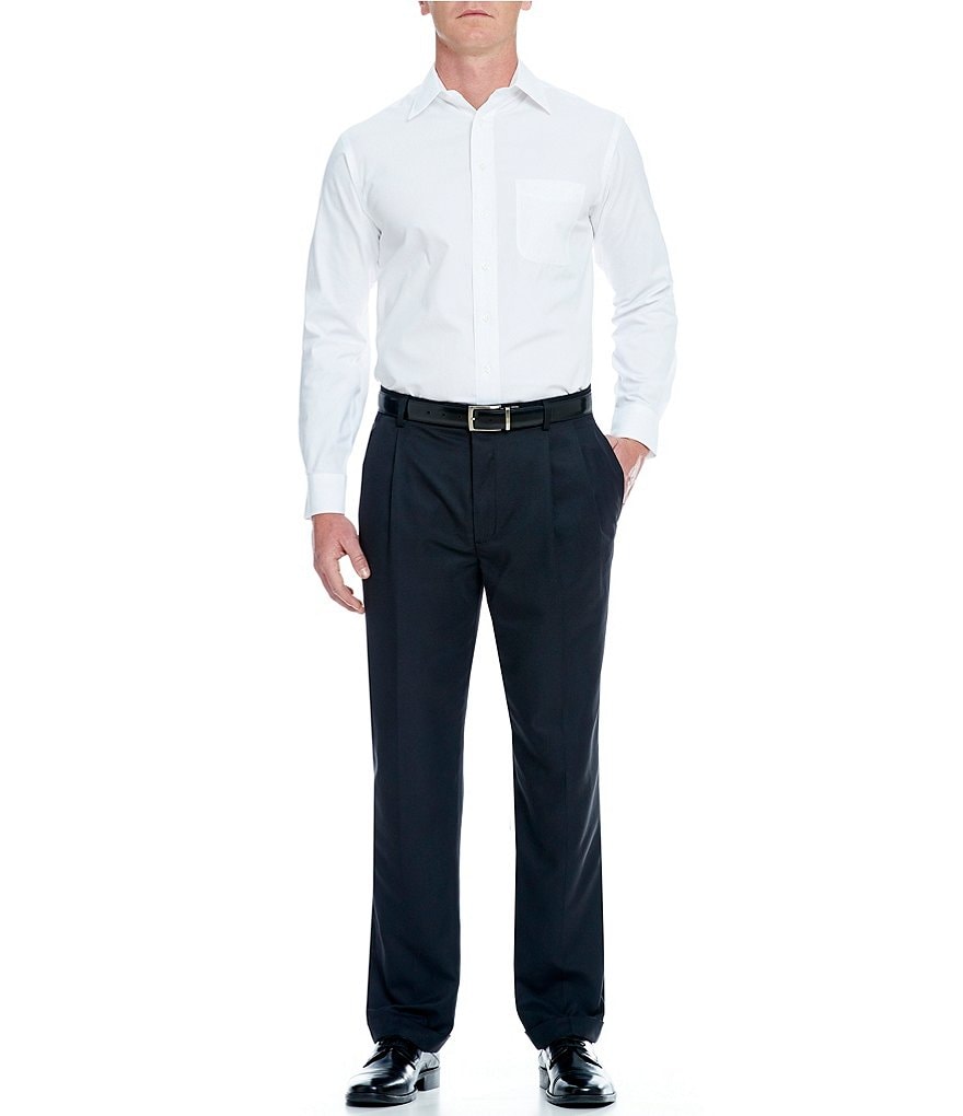 Psycho Bunny Non-Iron Modern Fit Spread Collar Solid Dress Shirt