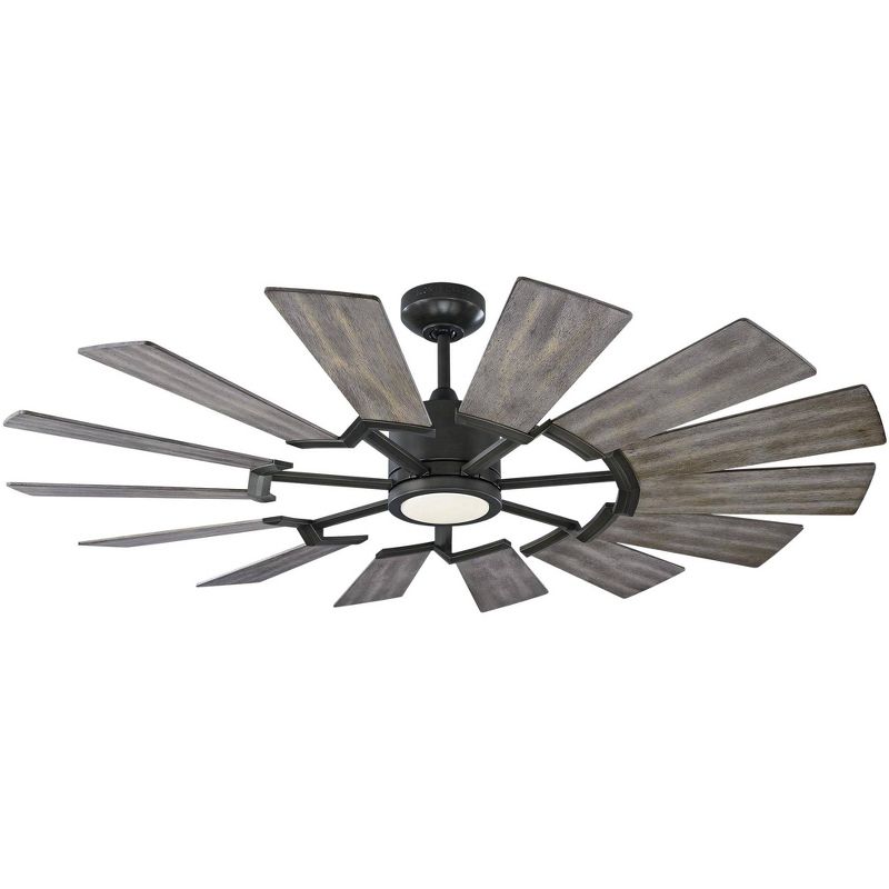 52" Monte Carlo Prairie II Aged Pewter LED Ceiling Fan