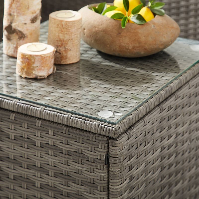 3pc Rattan Wicker Patio Sectional Set with End Table - Art Leon