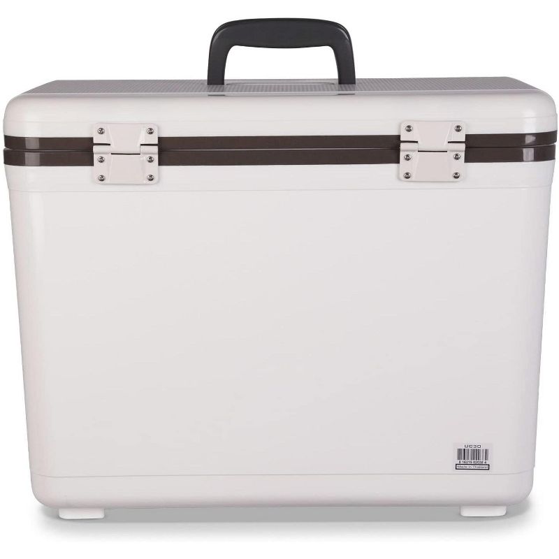 Engel 30-Quart 48 Can Portable Leak-Proof Compact Lightweight Insulated Airtight Hard Drybox Cooler for Fishing, Hunting, and Camping, White