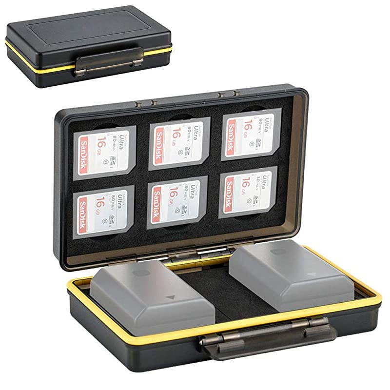 Slots SD SDHC SDXC Memory Card Holder Case with 2 Camera Battery Slots for Canon LPELPE8 LPE12 LPE17 NB13L Sony NPFZ100 NPFW50 NPBX1 Fujifilm NPW12NPW12S NP95 Nikon ENEL15 ENEL14