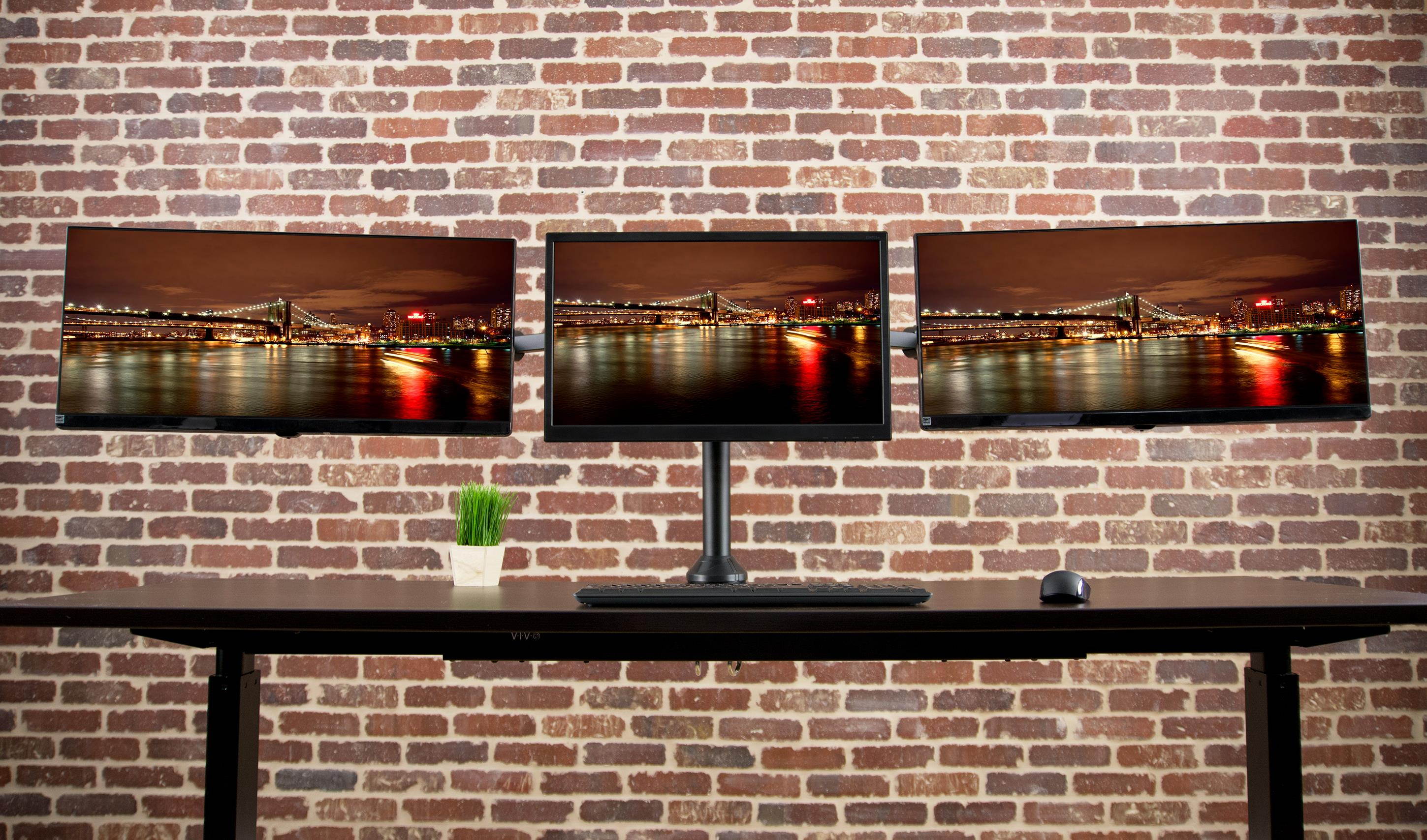 VIVO Triple Computer Monitor Desk Mount Stand Heavy Duty Fully Adjustable - fits Three (3) Screens upto 32" (STAND-V103)