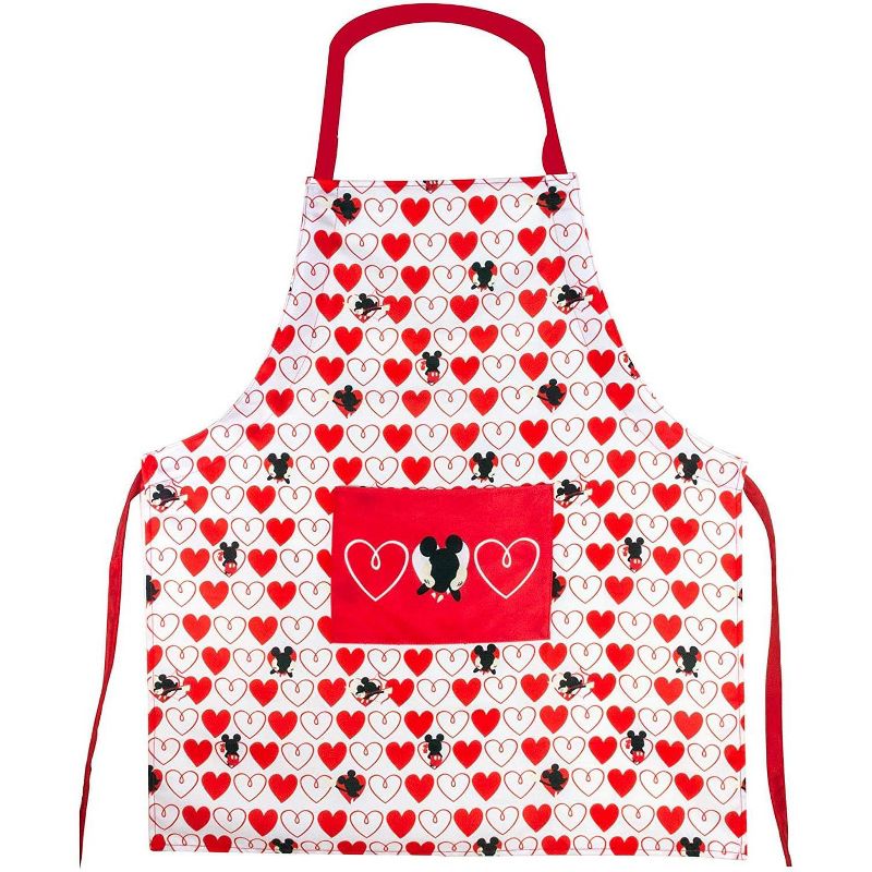 Seven20 Disney Mickey Mouse Hearts Adult Kitchen Apron