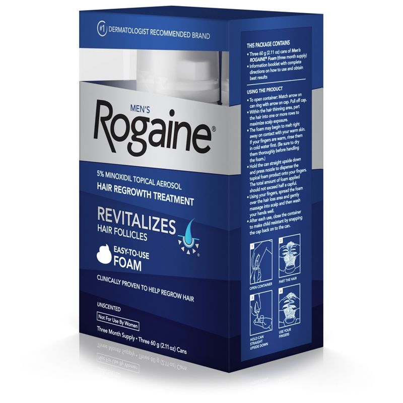 Rogaine Men's Minoxidil Hair Thinning & Loss Treatment Foam - 3 Month