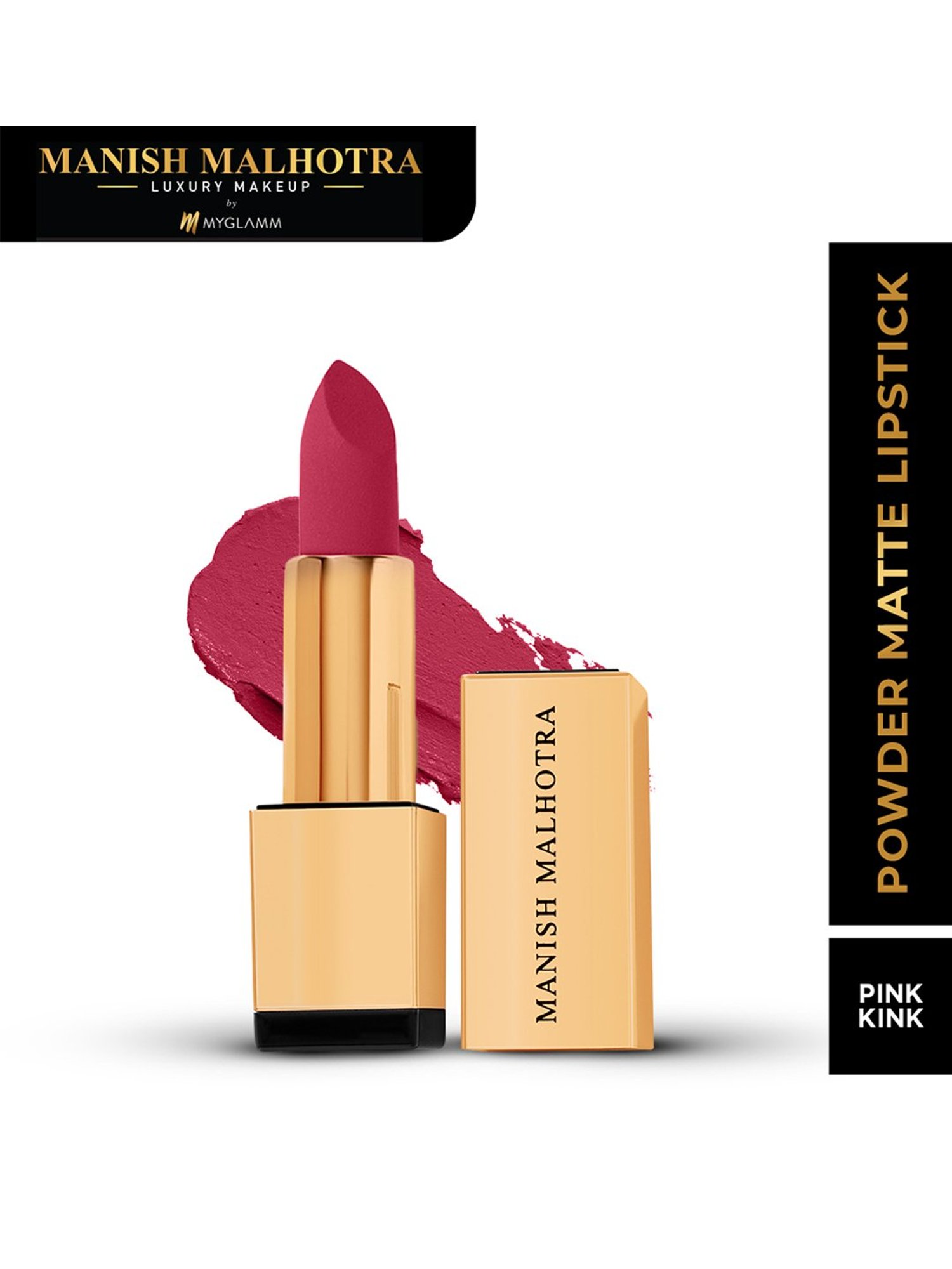 MyGlamm Manish Malhotra Powder Matte Lipstick Pink Kink - 4 gm
