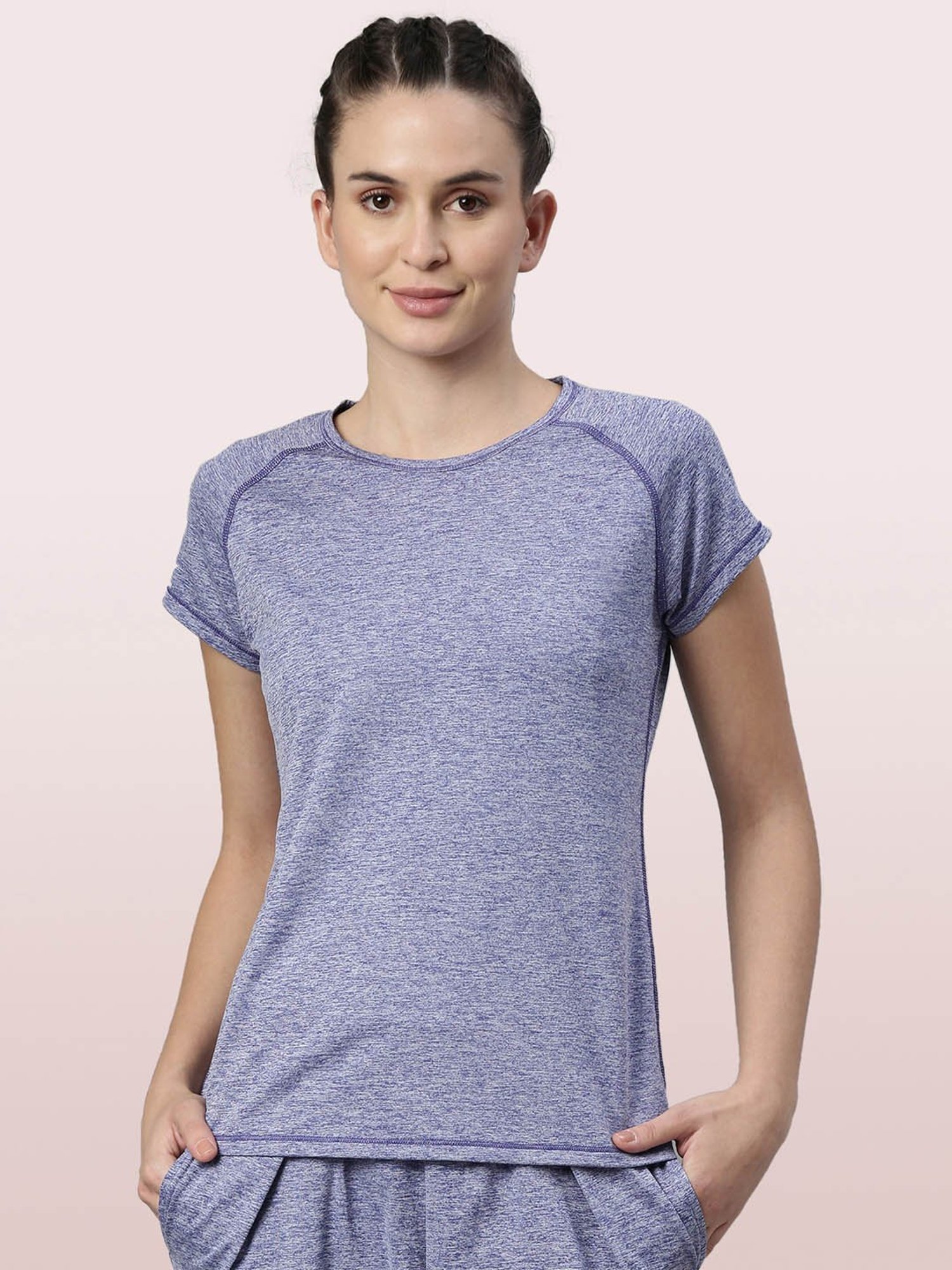 Enamor Blue Round Neck T-Shirt
