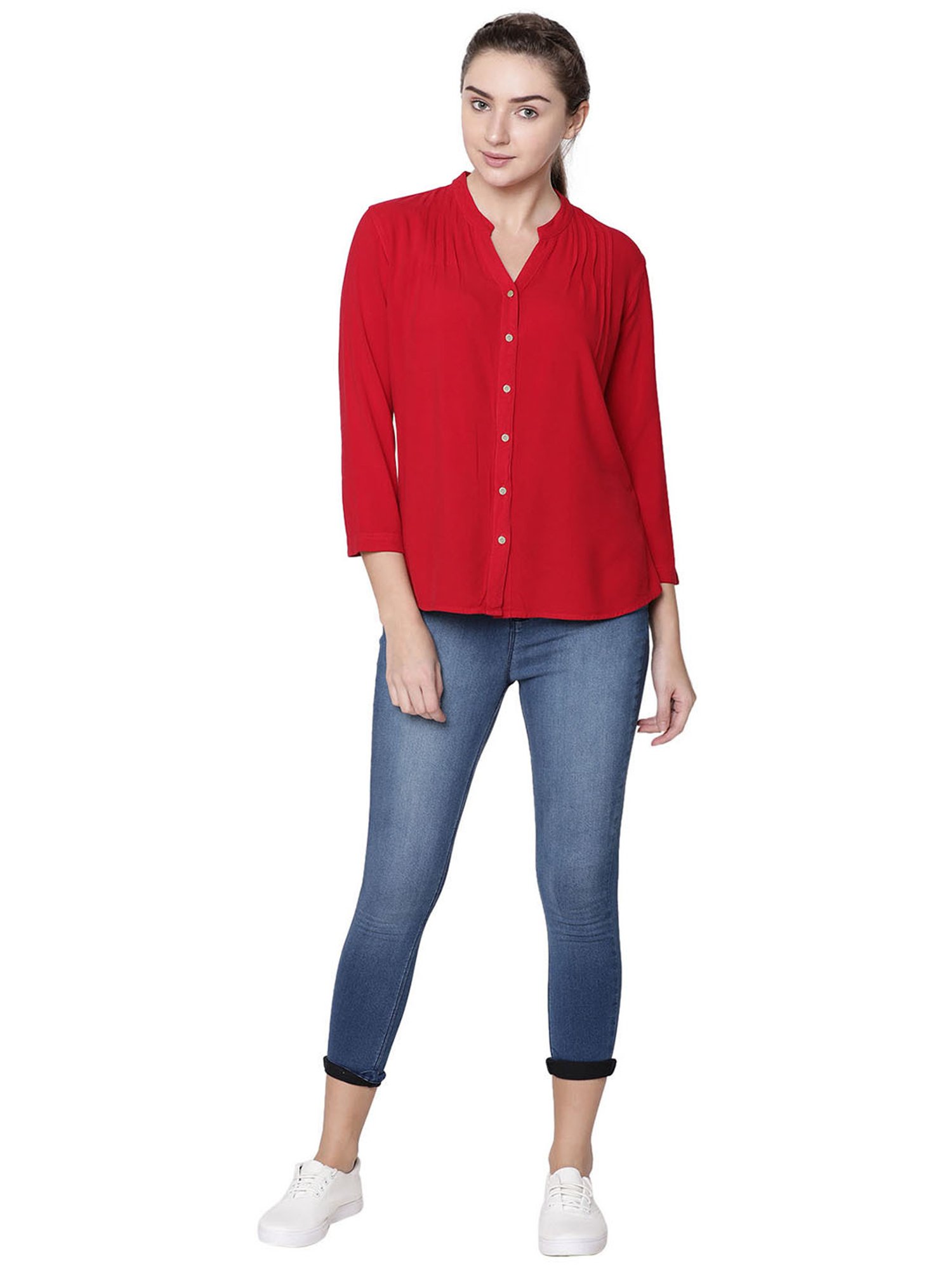 Identiti Red Regular Fit Shirt