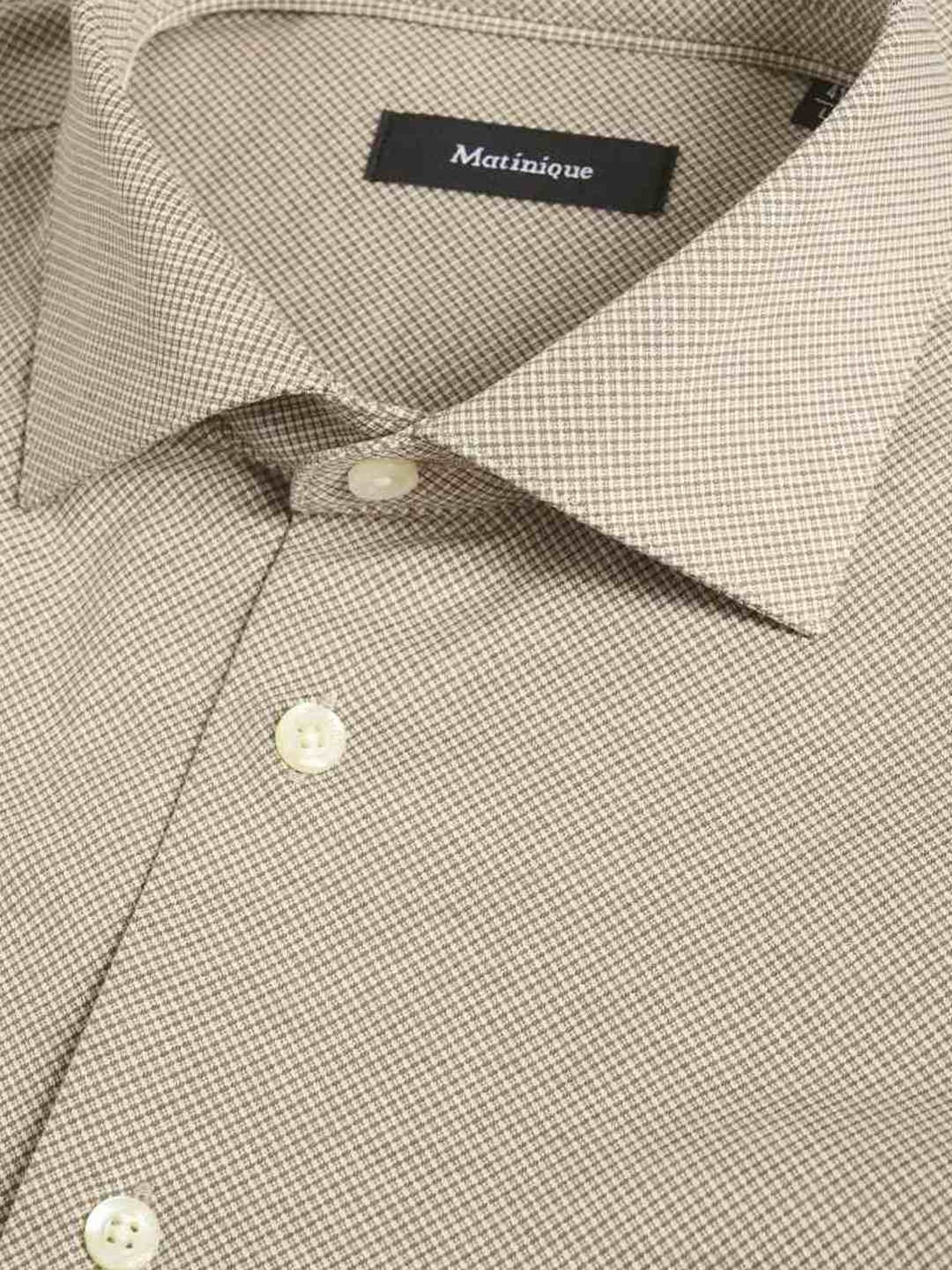 Matinique Beige Cotton Regular Fit Shirt