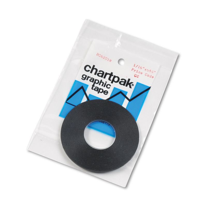 Chartpak Graphic Chart Tape 1/16" x 648" Matte Black BG6201M