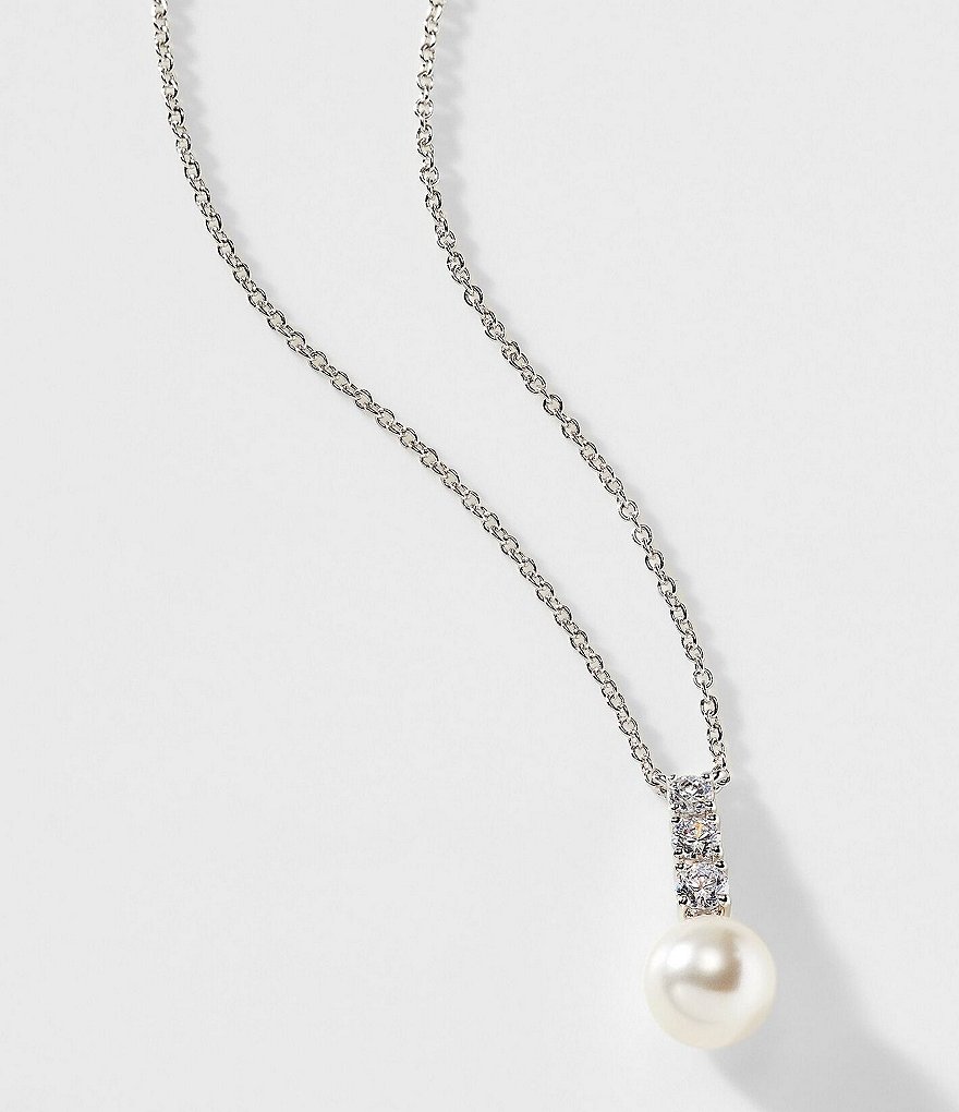Nadri Camila Pearl and CZ drop necklace