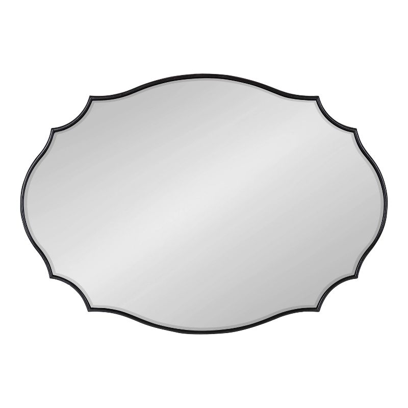 24" x 36" Leanna Scallop Wall Mirror Black - Kate & Laurel All Things Decor