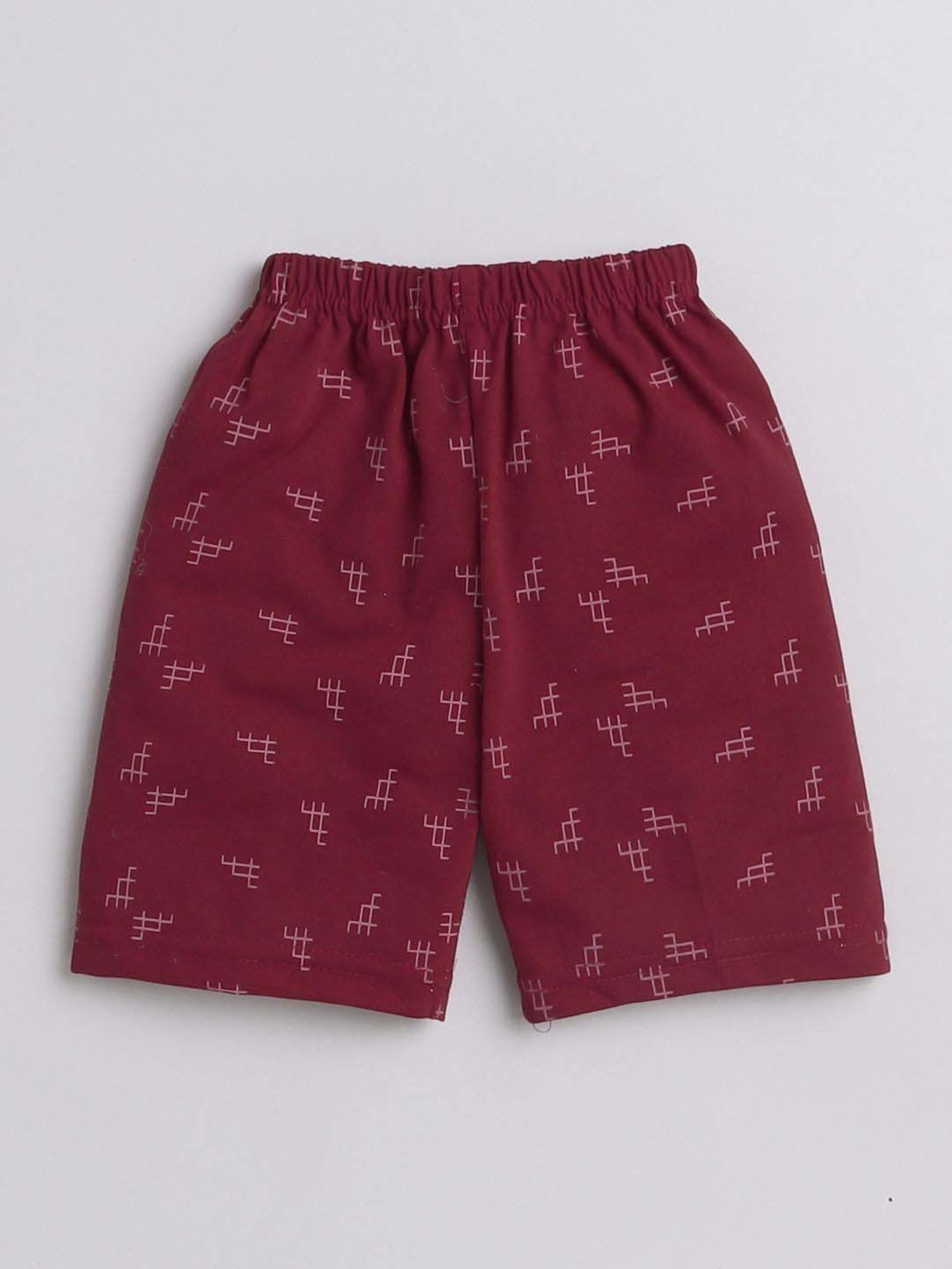 Fourfolds Unisex Pink Printed Clothing Set