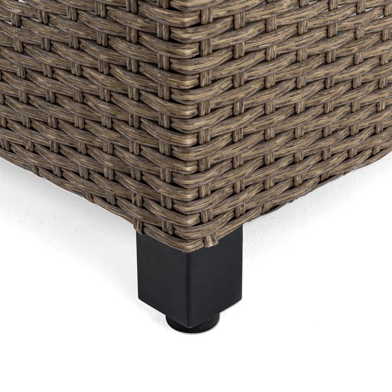 Nolin Armless Center Weathered Brown Frame Sunbrella Spectrum Denim Fabric - La-Z-Boy