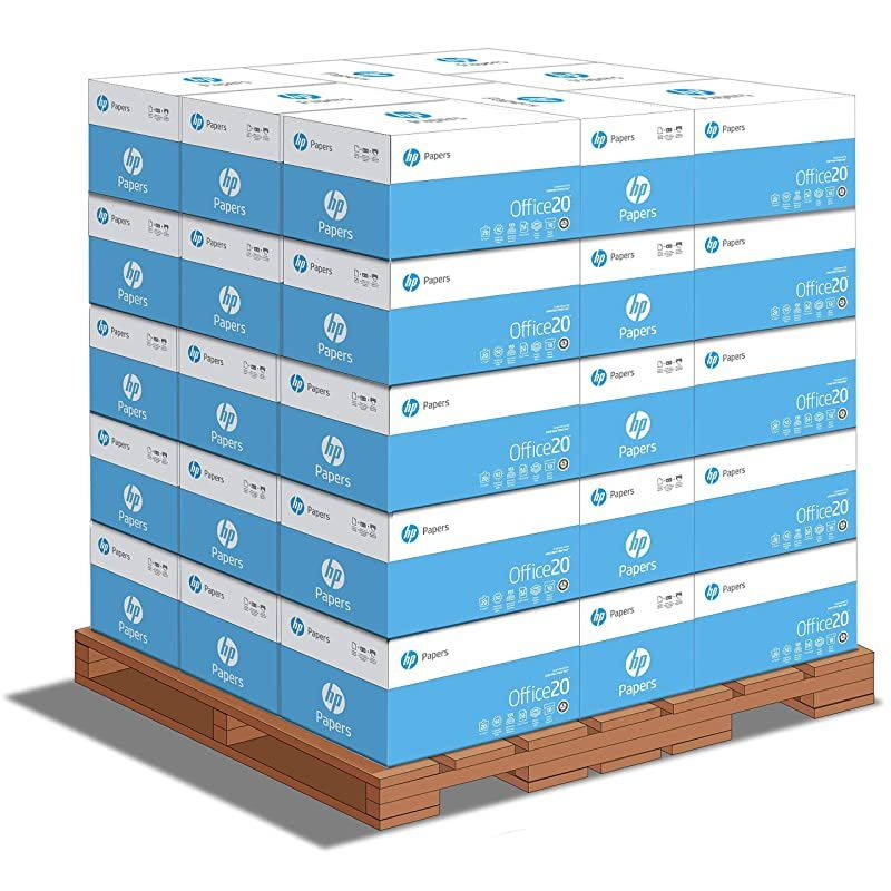 Printer Paper 85x11 Office 20 lb 200000 Sheets 40 Cartons 1 Pallet 92 Bright Made in USA FSC Certified Copy Paper Compatible 112101P White