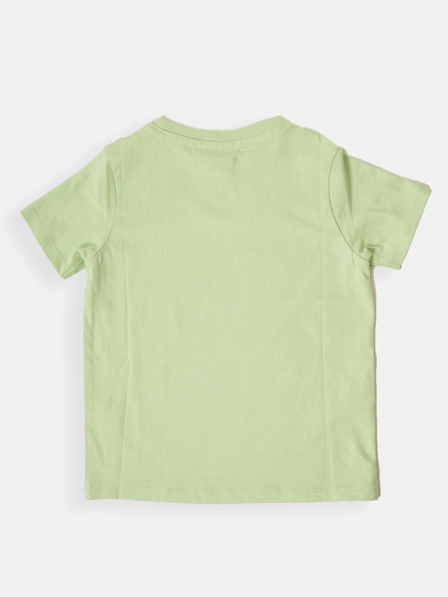 Angel & Rocket Kids Green Cotton Printed T-Shirt