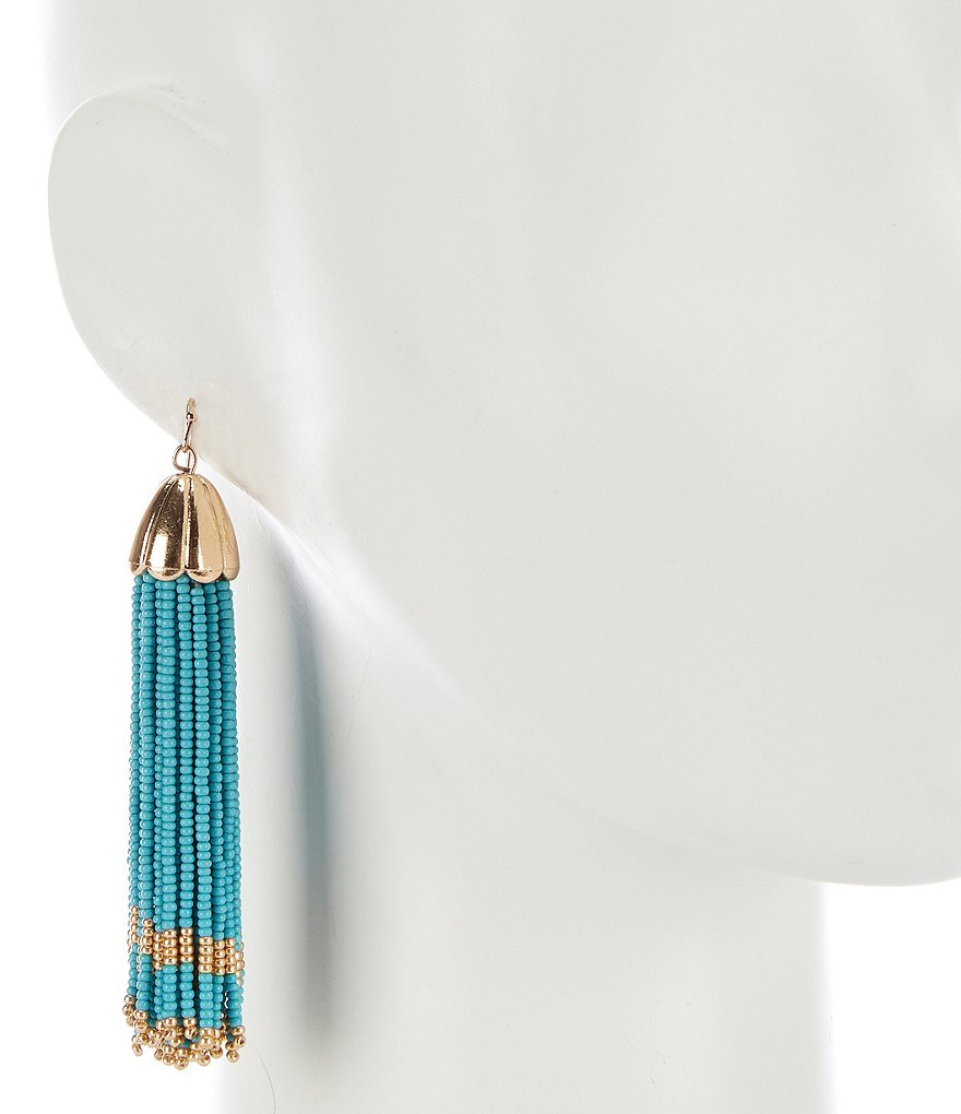 Southern Living Beaded Tassel Drop Earrings