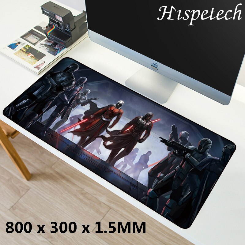 HISPETECH Star Wars Mouse Pad 800x300mm Large Mouse Pad Locking Edge Nature Rubber Computer Gaming Mousepad XL for PC Laptop Desktop
