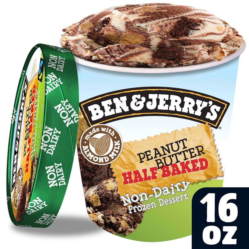 Ben & Jerry's Peanut Butter Half Baked Non-Dairy Ice Cream Frozen Dessert - 16oz