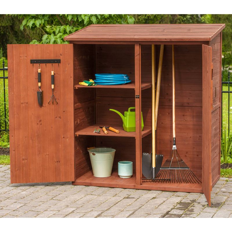 Toomax 76 Cu. Ft. Heavy Duty Weather Resistant Lockable Outdoor Garden Plastic Vertical Storage Shed Cabinet