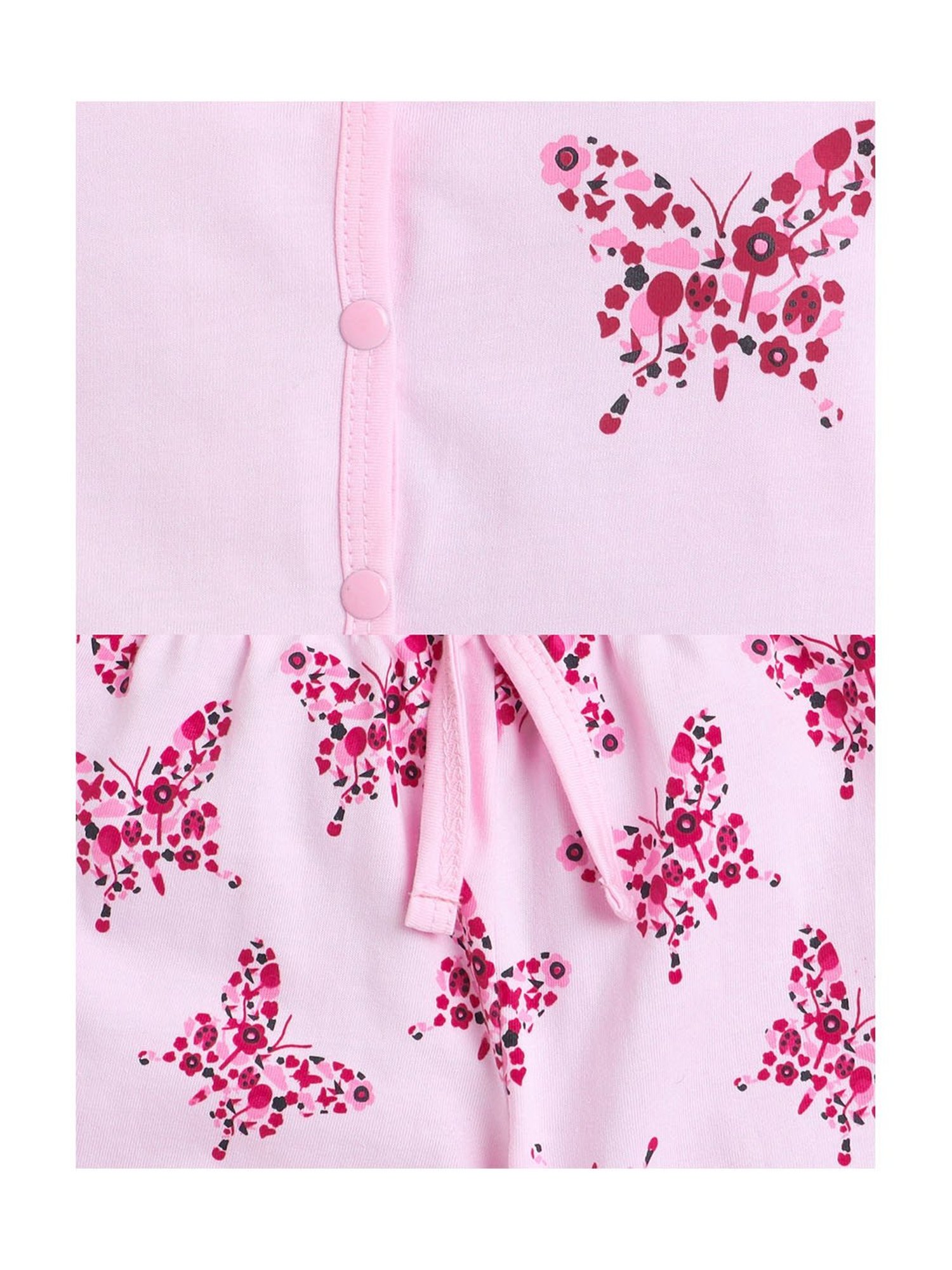 Bumzee Kids Pink Printed Jhabla with Shorts
