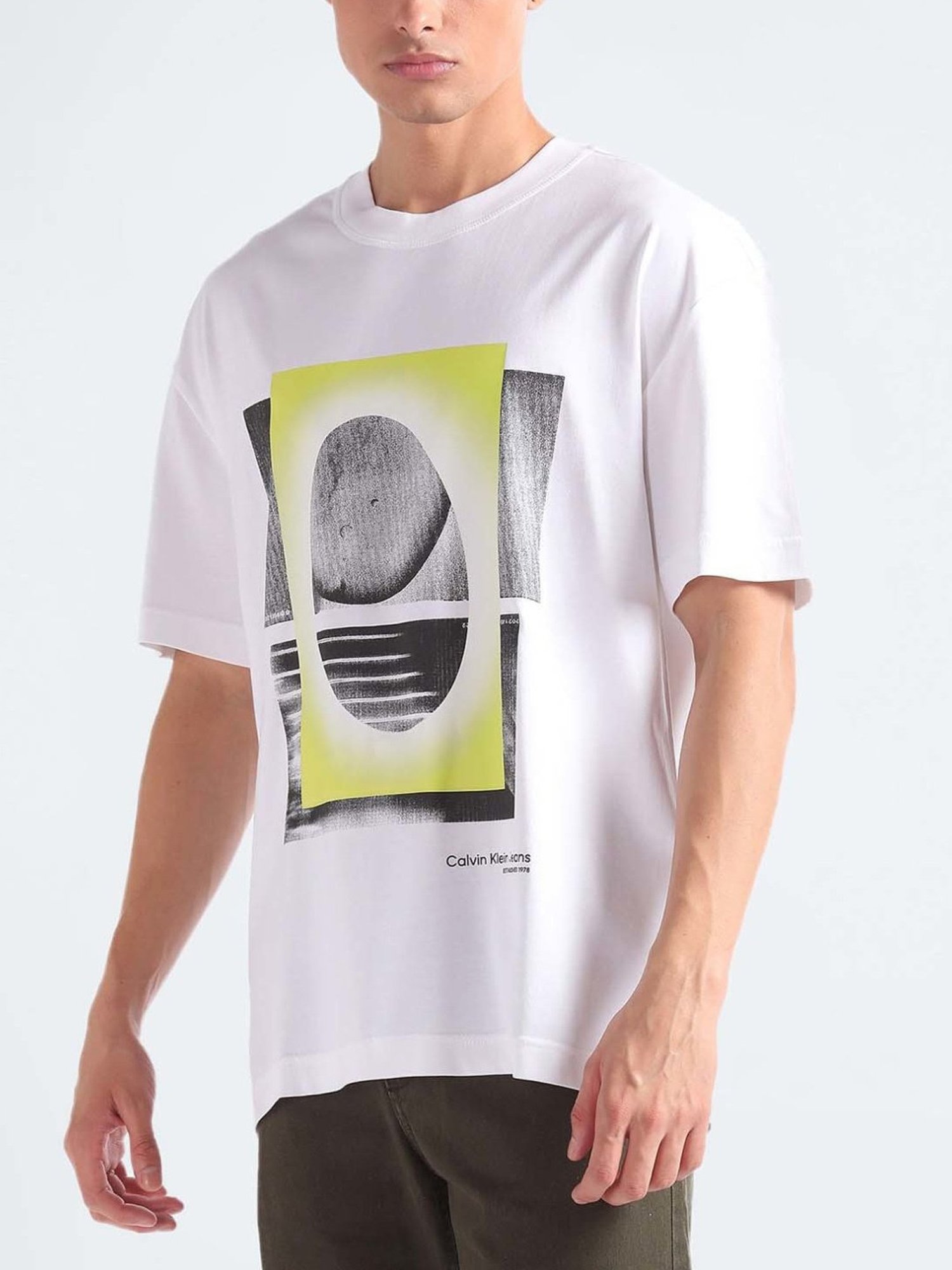 Calvin Klein Jeans Bright White Graphic Comfort Fit T-Shirt