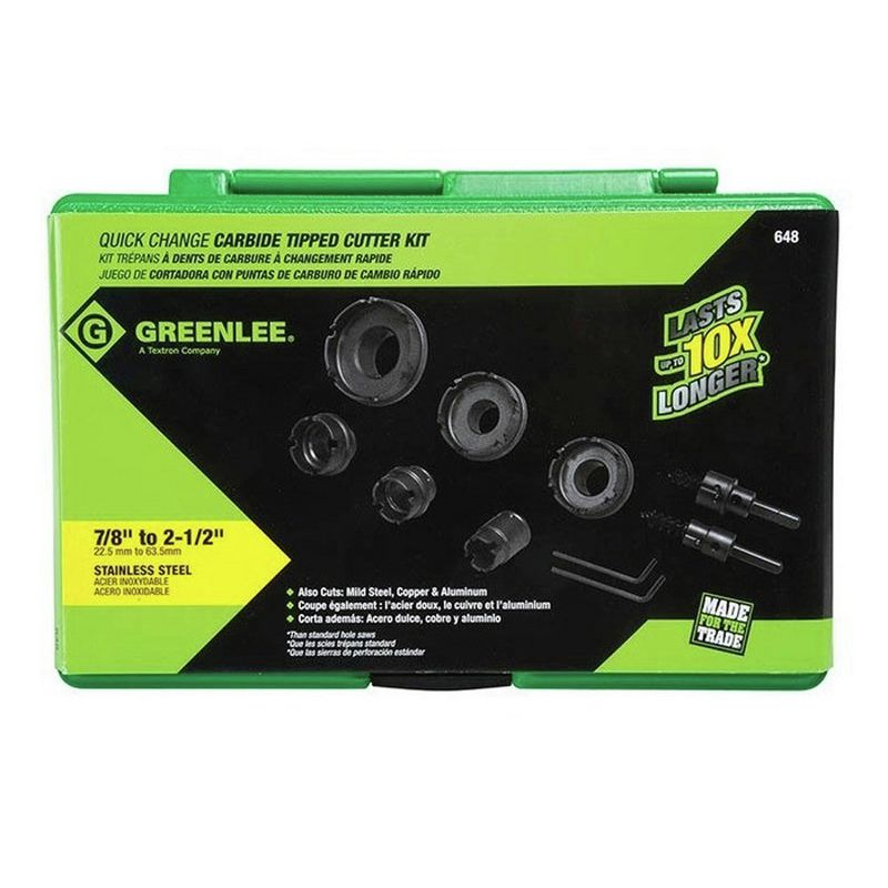 Greenlee 648 8-Piece Quick-Change Carbide Cutter Kit