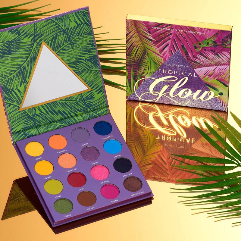 Color Story Pressed Pigment Eyeshadow Palette - Tropical Glow - 0.32oz