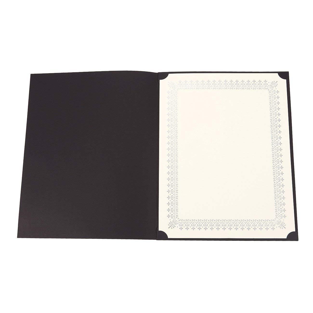 12-Pack Certificate Holder - Diploma Cover, Document Cover for Letter-Sized Award Certificates, Black, Gold Foil, 11.2 x 8.8 inches