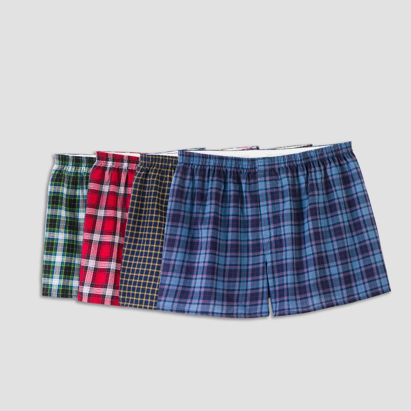 Fruit of the Loom Men's Tartan Boxer Shorts 4pk - 2XL