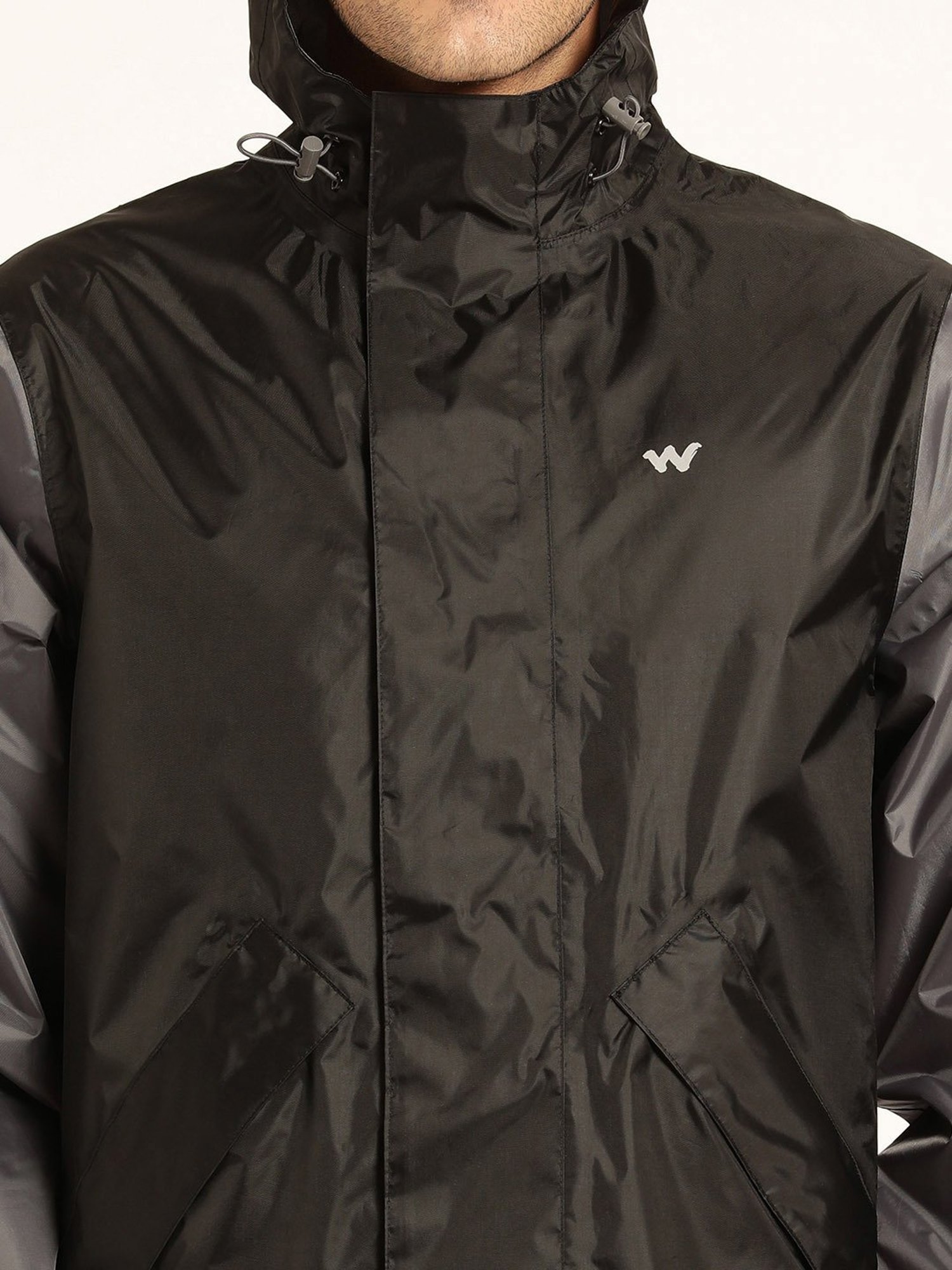 Wildcraft Black Hooded Raincoat Set