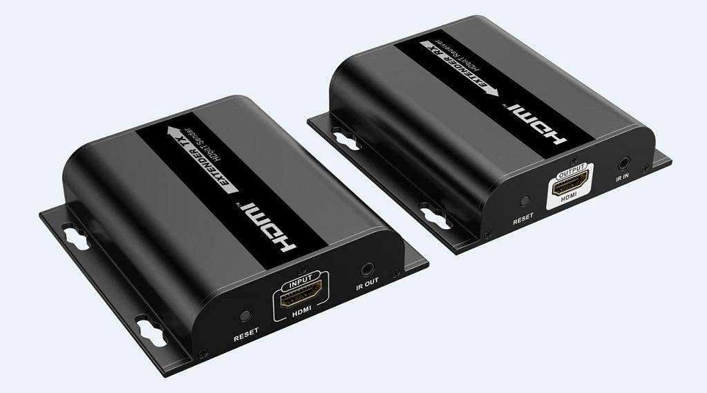 Wall HDMI Extender/ Up to 120m with IR,LKV383 V4.0 HDbitT HDMI 1080P Extender LAN Repeater Over RJ45 Cat5e/Cat6