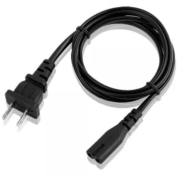 Fosmon 2-Slot to Standard Power Cord (5FT), Figure 8 Power Cord / PA-14, Dual Pin Non-Polarized Universal Replacement Cable for Game Consoles, Printers, Boomboxes, Electric Devices & More
