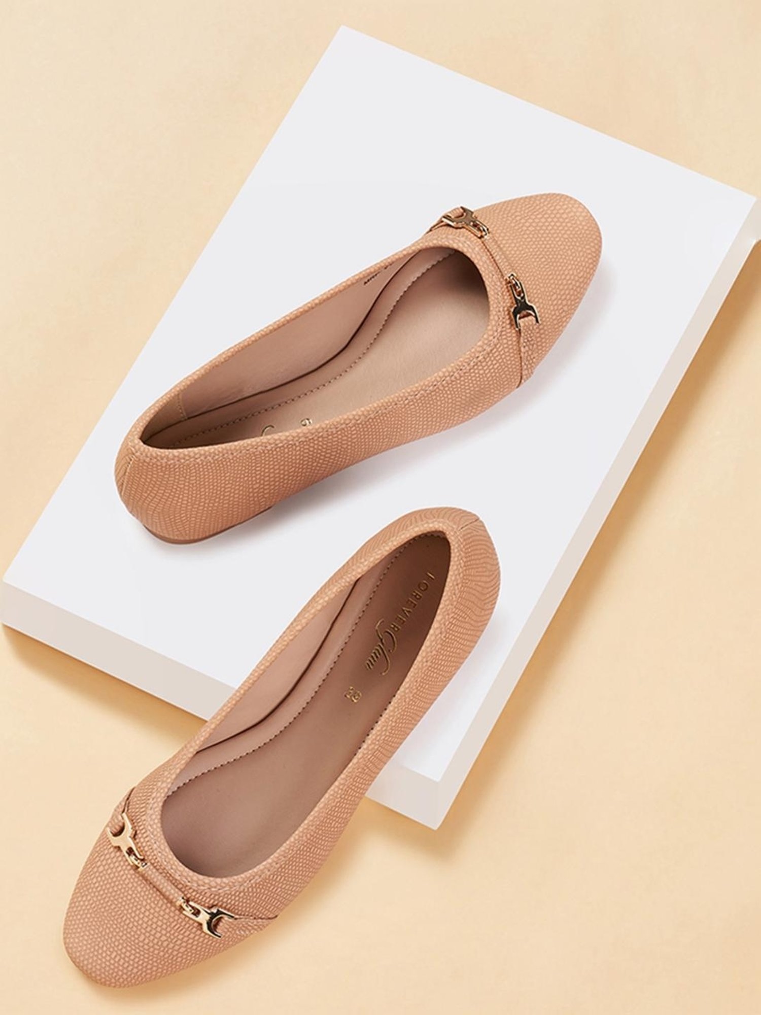 Forever Glam by Pantaloons Women's Nude Flat Ballets