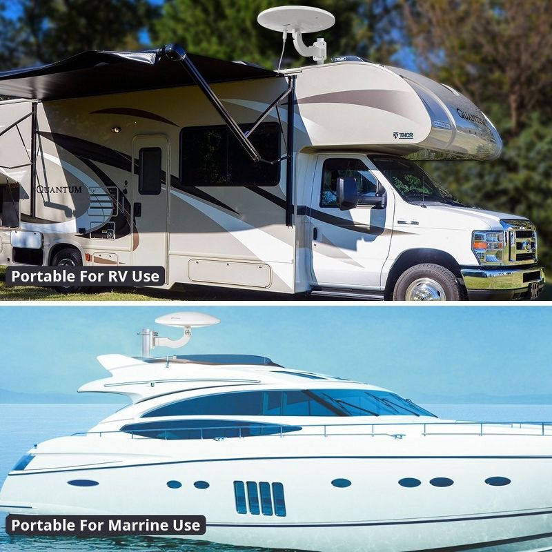 Antop AT-414B 4K HDTV Antenna - UFO 360 Omni-Directional, Smartpass Amplified, 65 mile Waterproof, Outdoor, TV Antenna in White