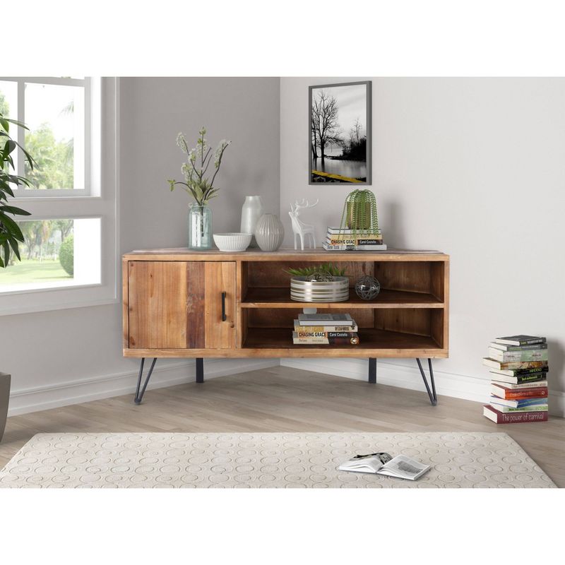 Rosemark 3 Door Media Credenza TV Stand for TVs up to 66" Gray - Treasure Trove Accents