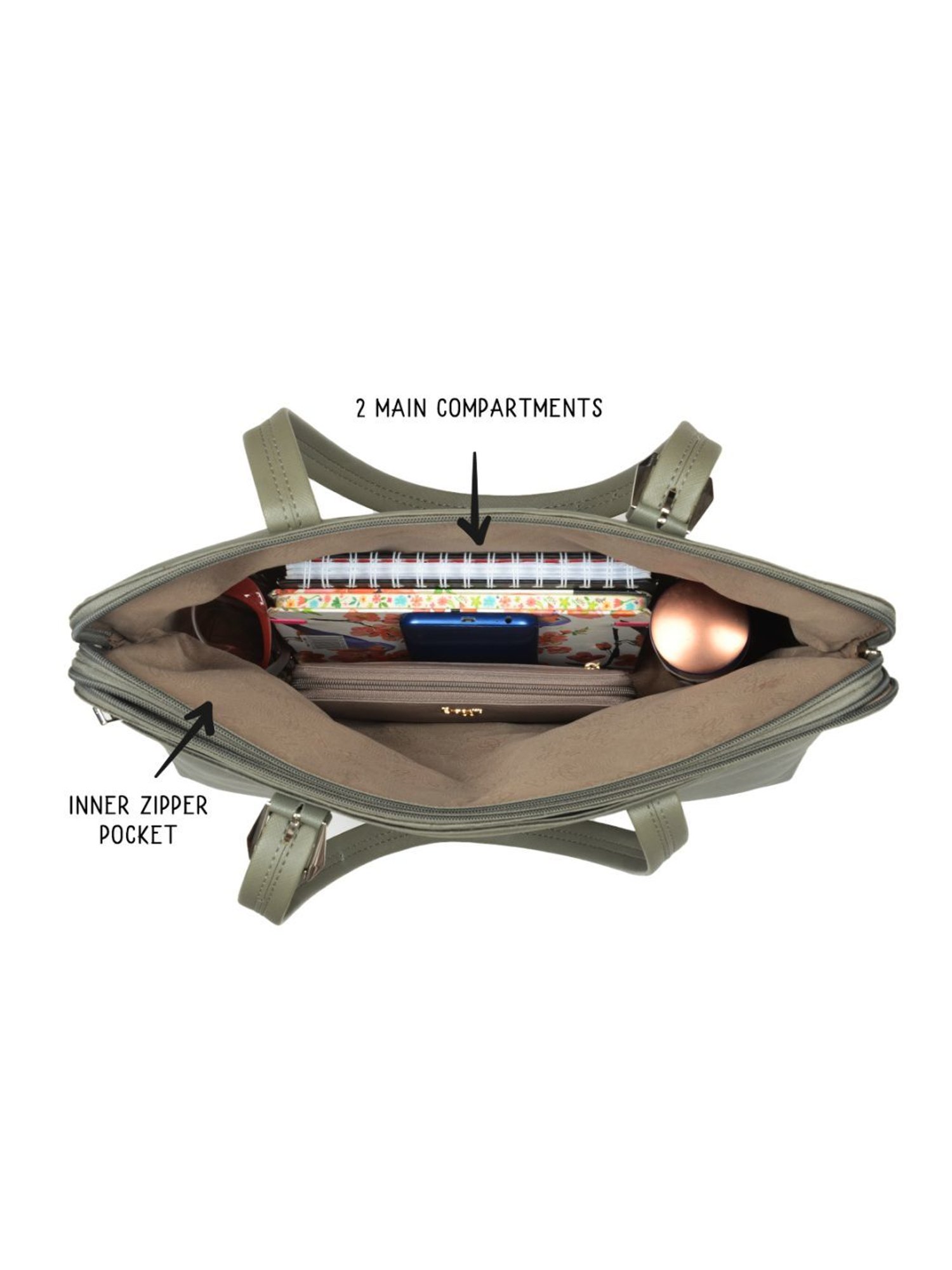 Baggit Bold Valori Green PU Solid Laptop Messenger Bag