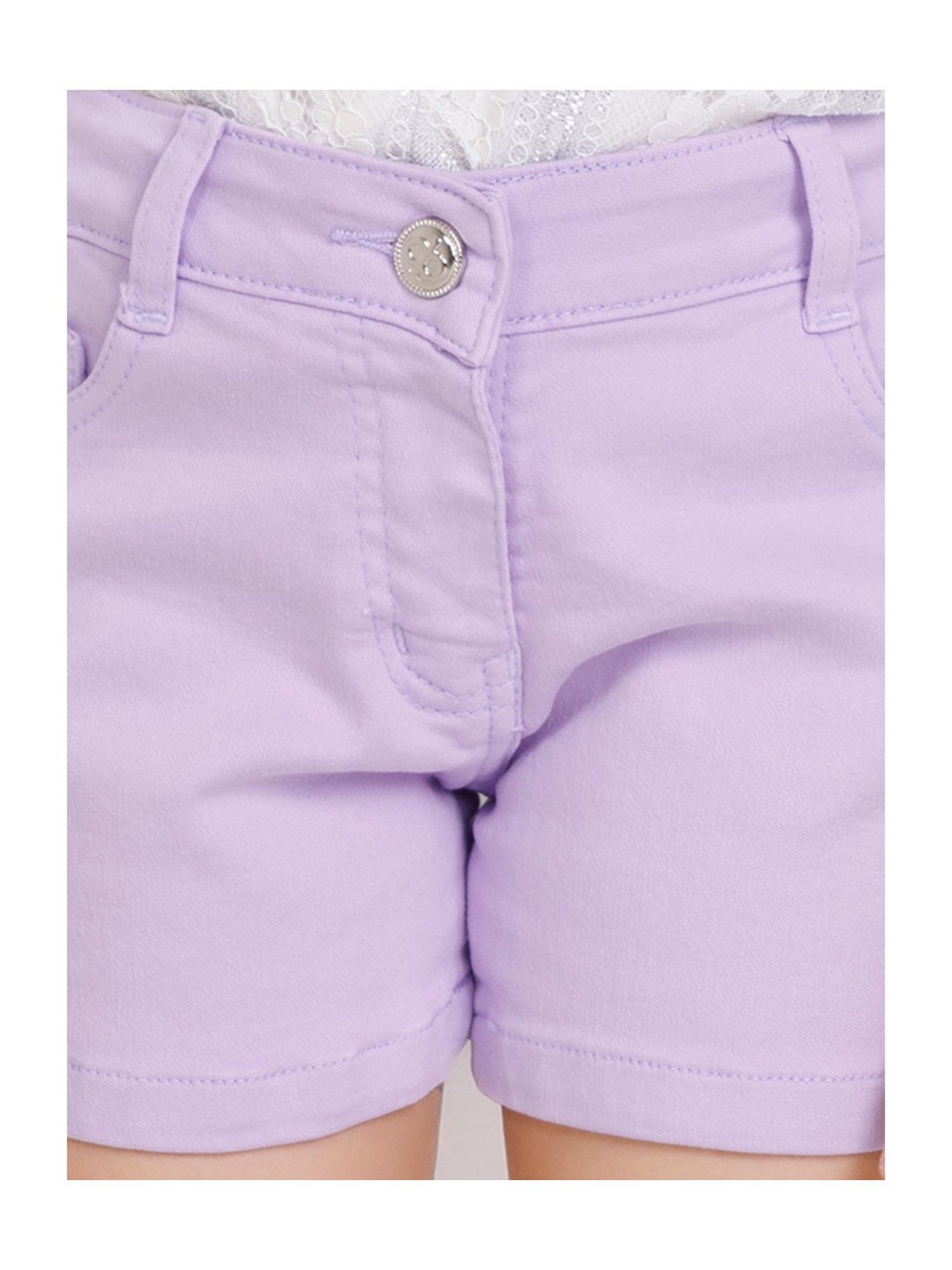 Peppermint Kids Purple Solid Shorts