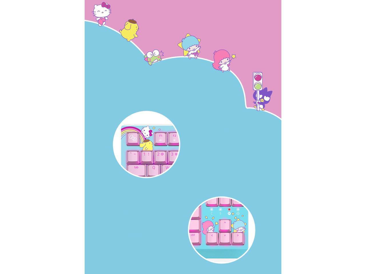 Razer HelloKitty I SANRIO Pink Wired Keyboard Exclusive 87 Key Backlit Mechanical Keyboard