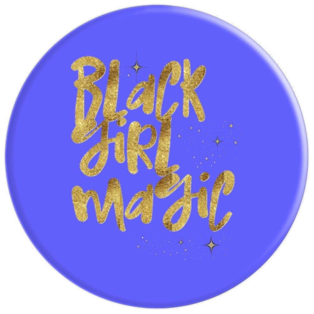 Black Girl Magic Gift African Queen Melanin Electric Purple PopSockets Grip and Stand for Phones and Tablets