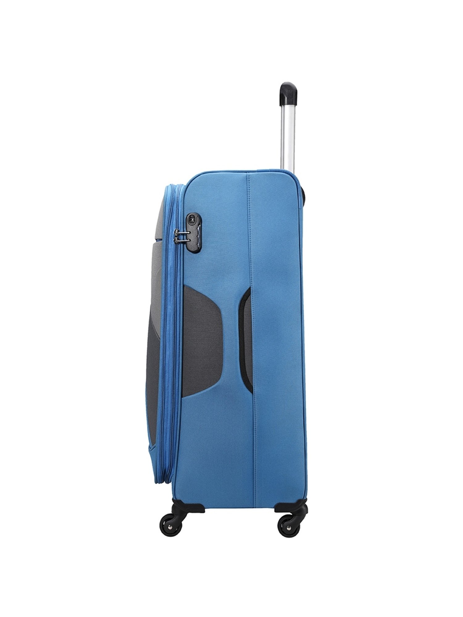 Carriall Blue 4 Wheel Large Soft Cabin Trolley Set of 2 - 78 cm