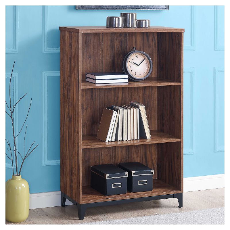 48" Lindsey 3 Shelf Bookshelf Antique Walnut - Whalen