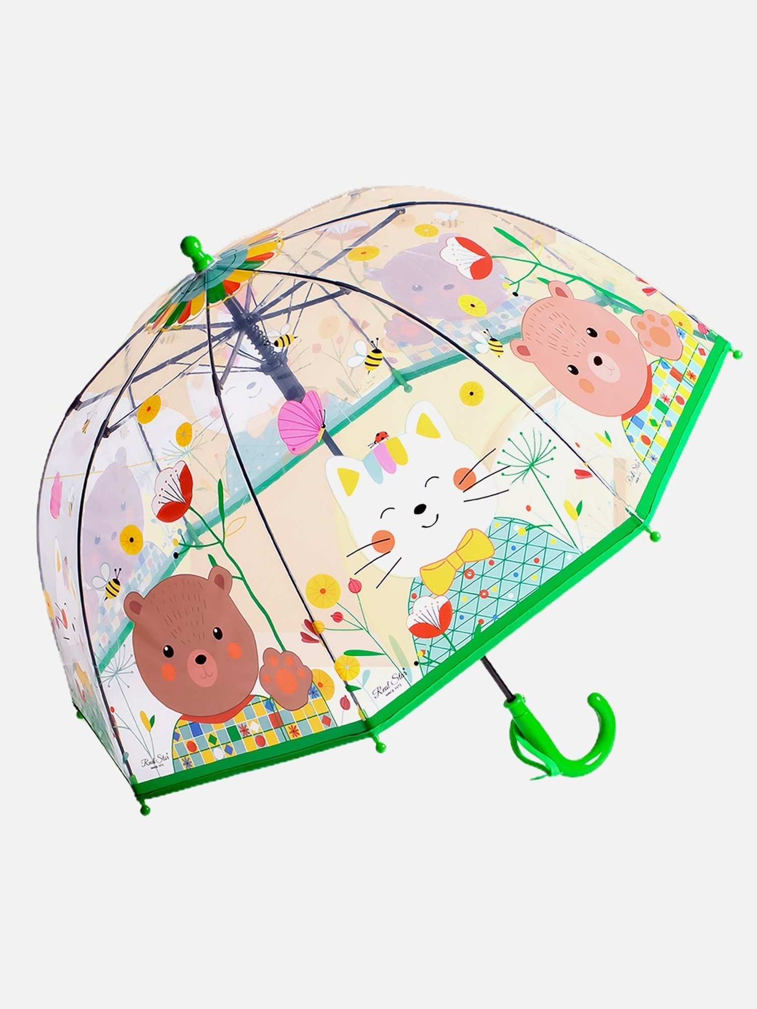 Little Surprise Box Green Polyester Printed 2 Fold Umbrella