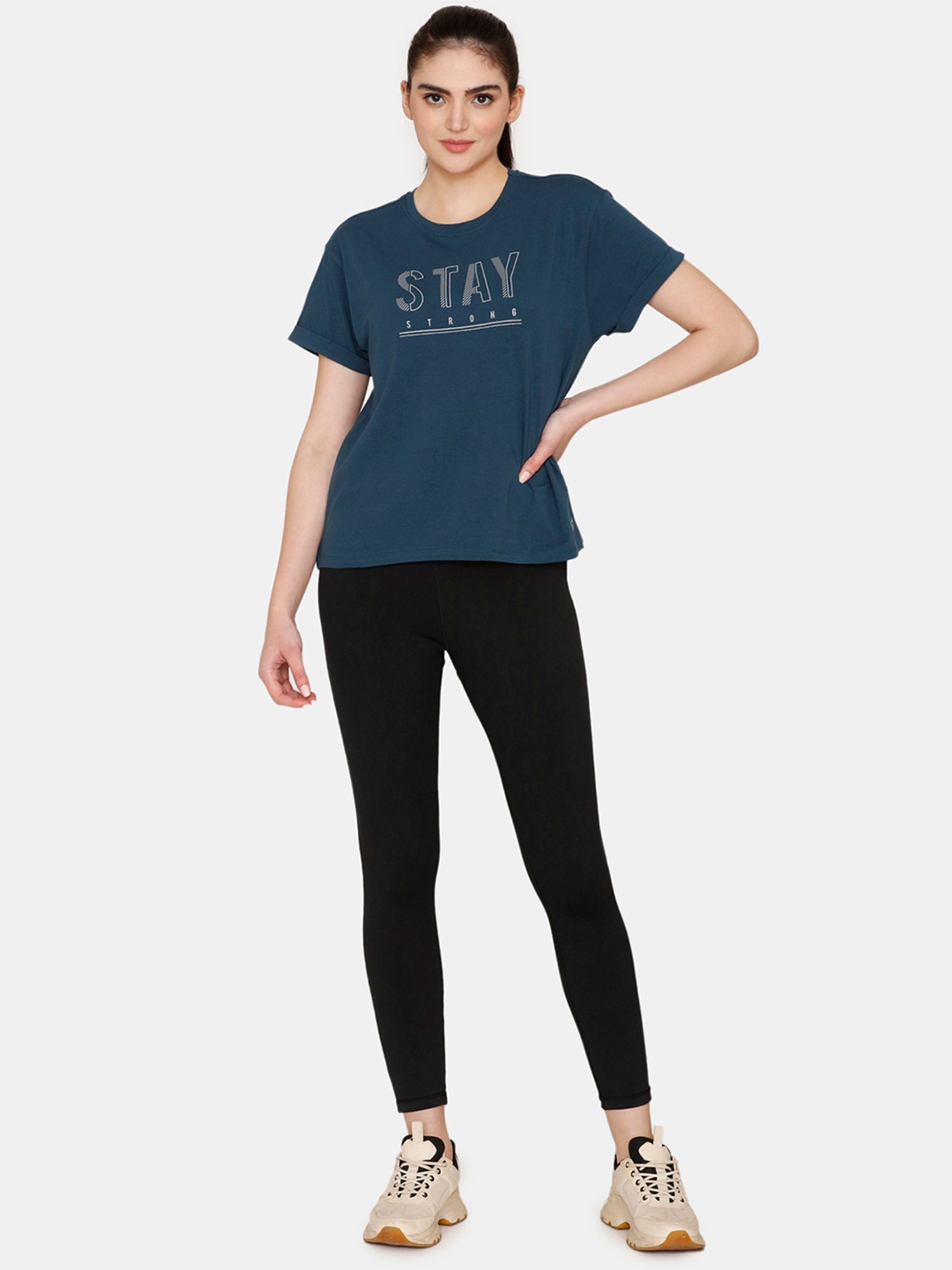 Zelocity by Zivame Blue Printed T-Shirt