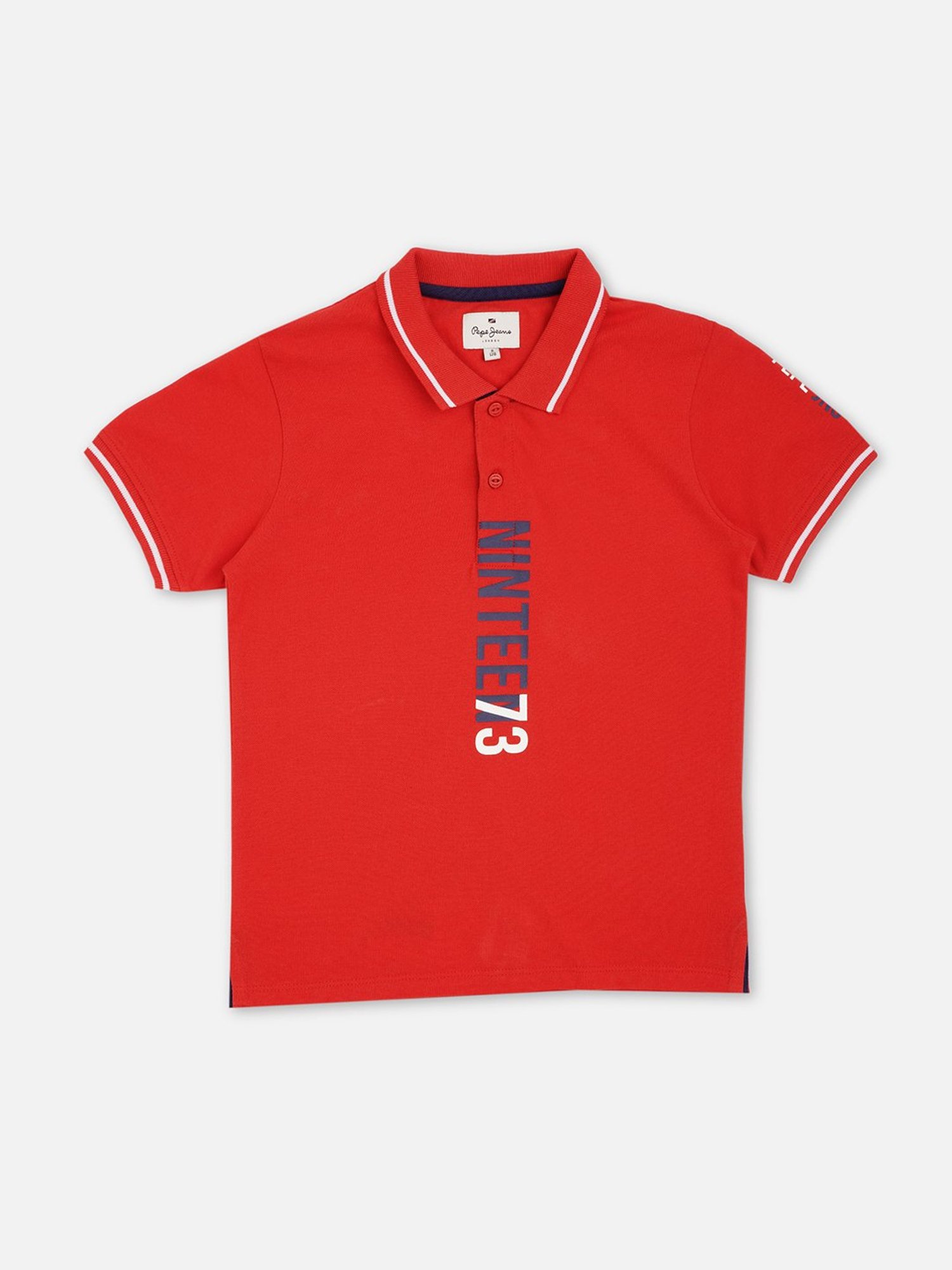 Pepe Jeans Kids Red Graphic Print Polo T-Shirt