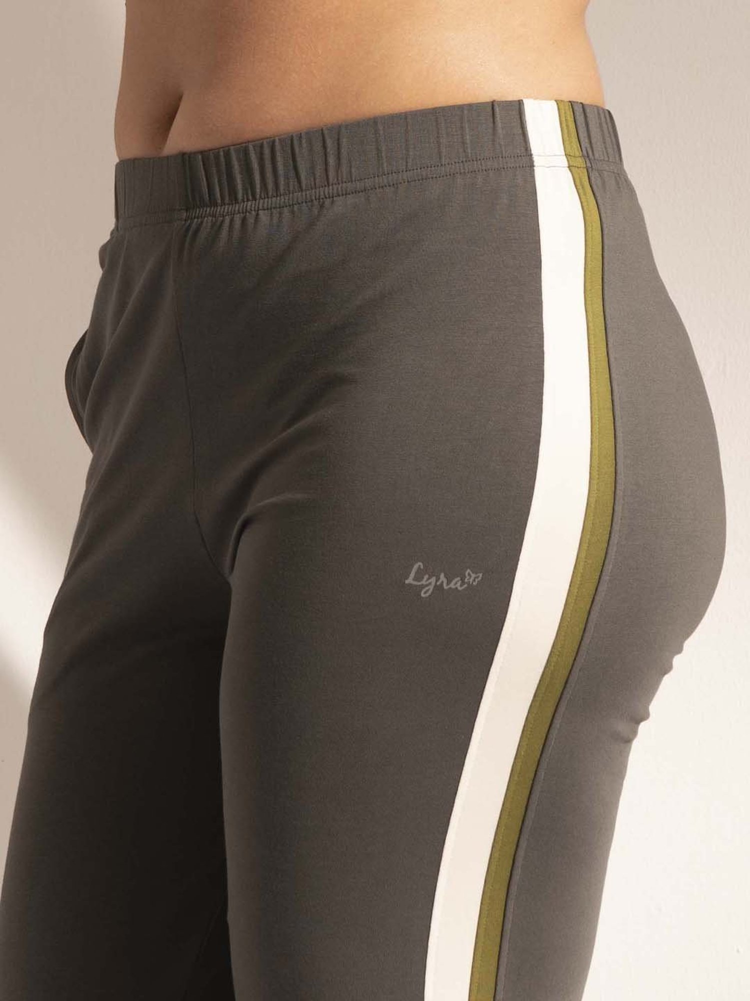 Lyra Grey Cotton Sports Track Pants