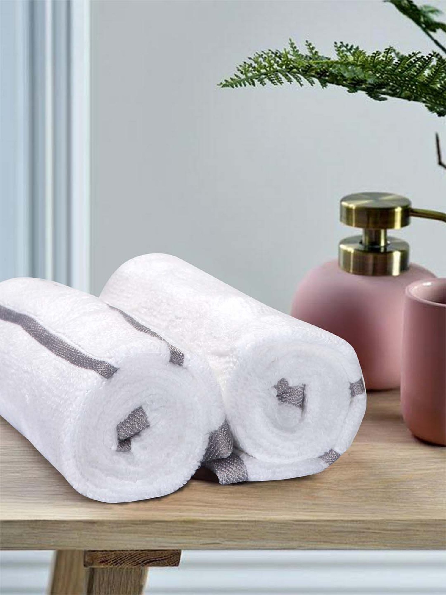 Mark Home 100% Cotton 500 GSM Zero Twist Simply Soft White Hand Towels - Set of 2