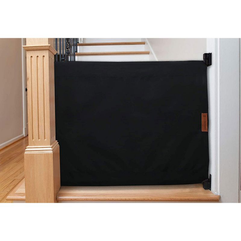 The Stair Barrier Regular Wall to Banister Retractable Fabric Baby and Pet Safety Gate for Staircase, 36 to 43 Inch, Beyond Sheep Indigo