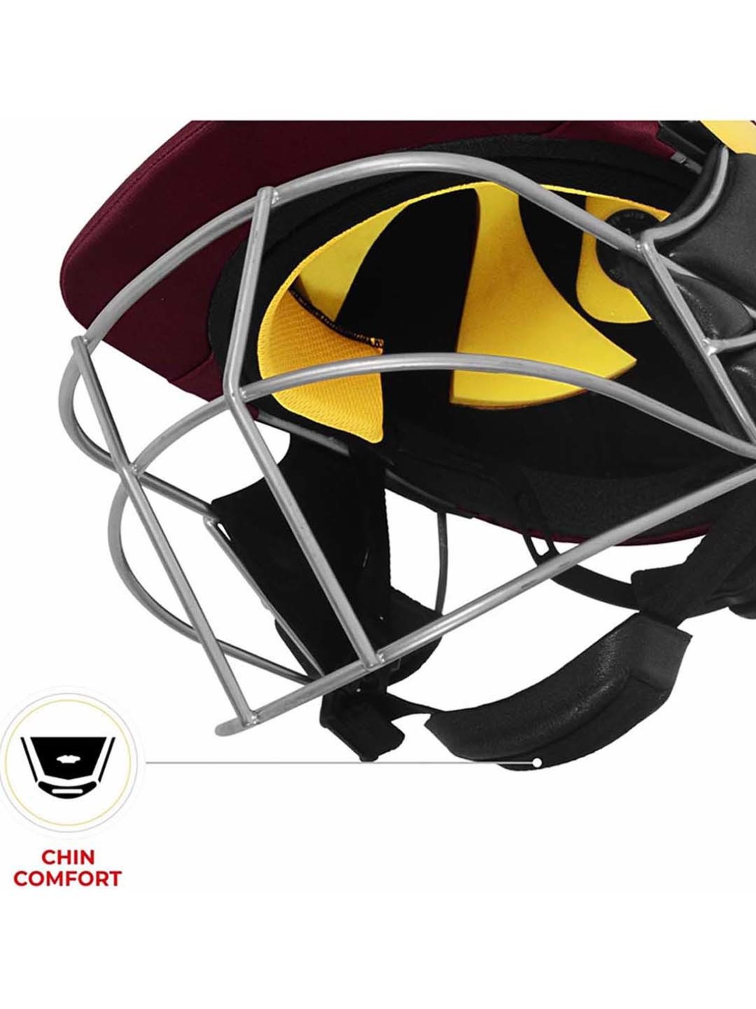 DSC AVENGER PRO Premium Cricket Helmet Fixed Spring Steel Grill Back Support Strap Size - L