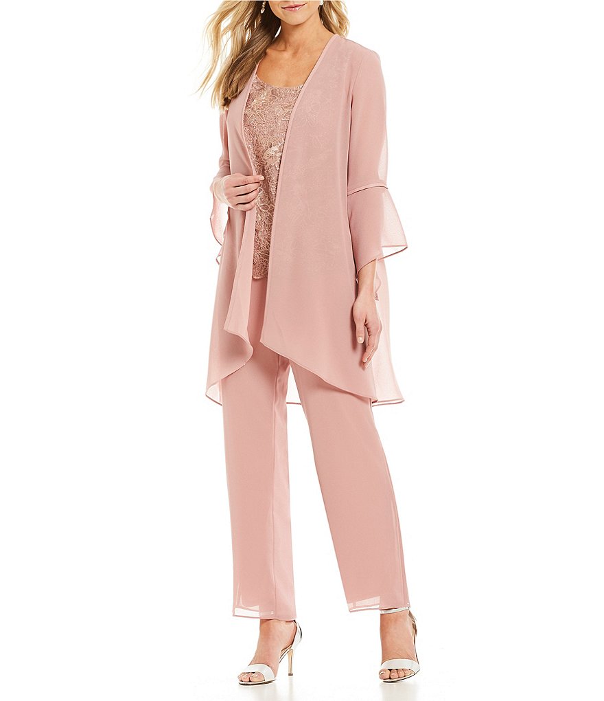 Le Bos 3-Piece Bell Sleeve Duster Pant Set